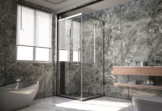 Душевой уголок Veconi Premium Trento PTC-SP-30B, 1300х800x2000, черный матовый, стекло прозрачное